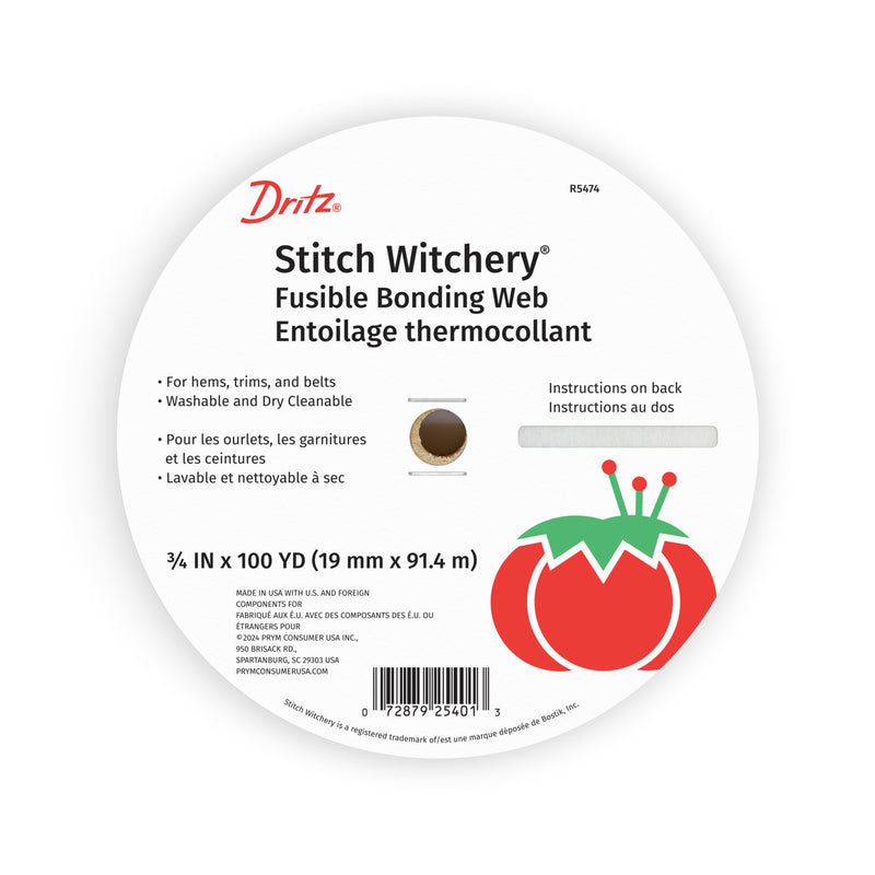 Chargez l'image dans la visionneuse de la galerie, R5474|Dritz 3/4" Stitch Witchery Fusible Bonding Web, Regular Weight, White, 100 yd