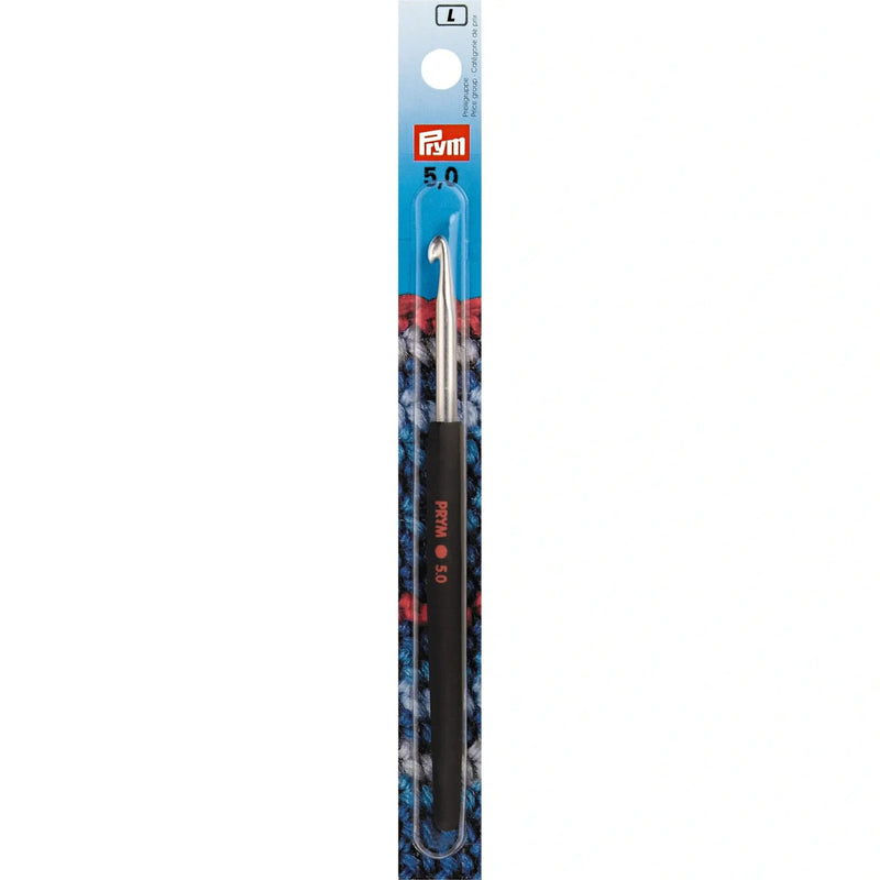 Chargez l'image dans la visionneuse de la galerie, 195178|Prym 6" Crochet Hook, Aluminum with Soft Grip, 5mm