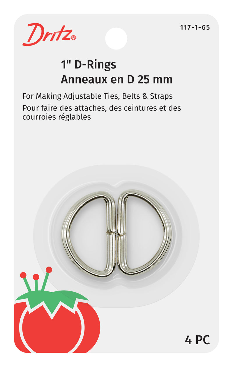 Chargez l'image dans la visionneuse de la galerie, 117-1-65|Dritz 1" D-Rings, Nickel, 4 pc