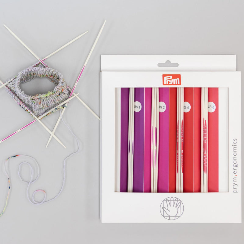 Chargez l'image dans la visionneuse de la galerie, 57180|Prym 8" Ergonomic Double Point Knitting Needles Set