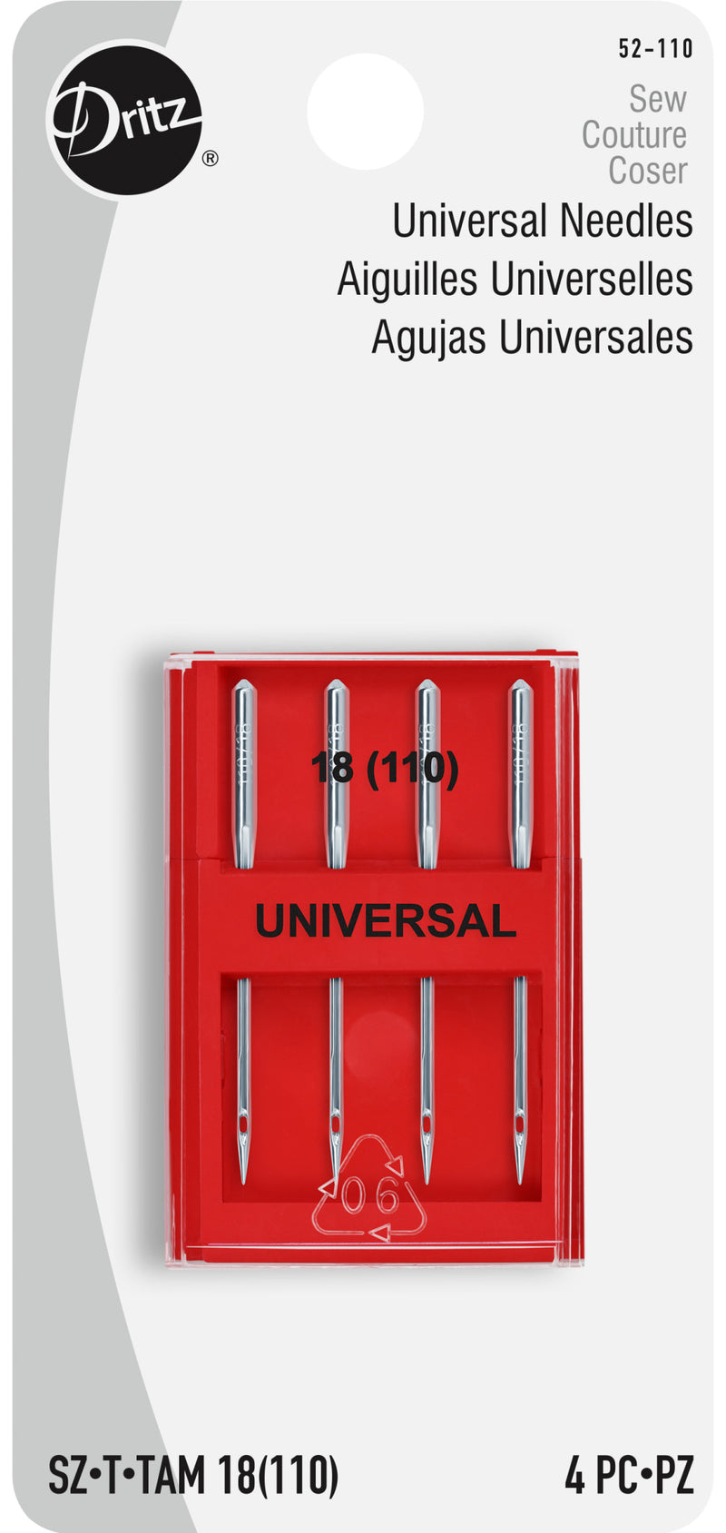 Chargez l'image dans la visionneuse de la galerie, 52-110|Dritz Universal Machine Needles, Size 18 (110), 4 pc
