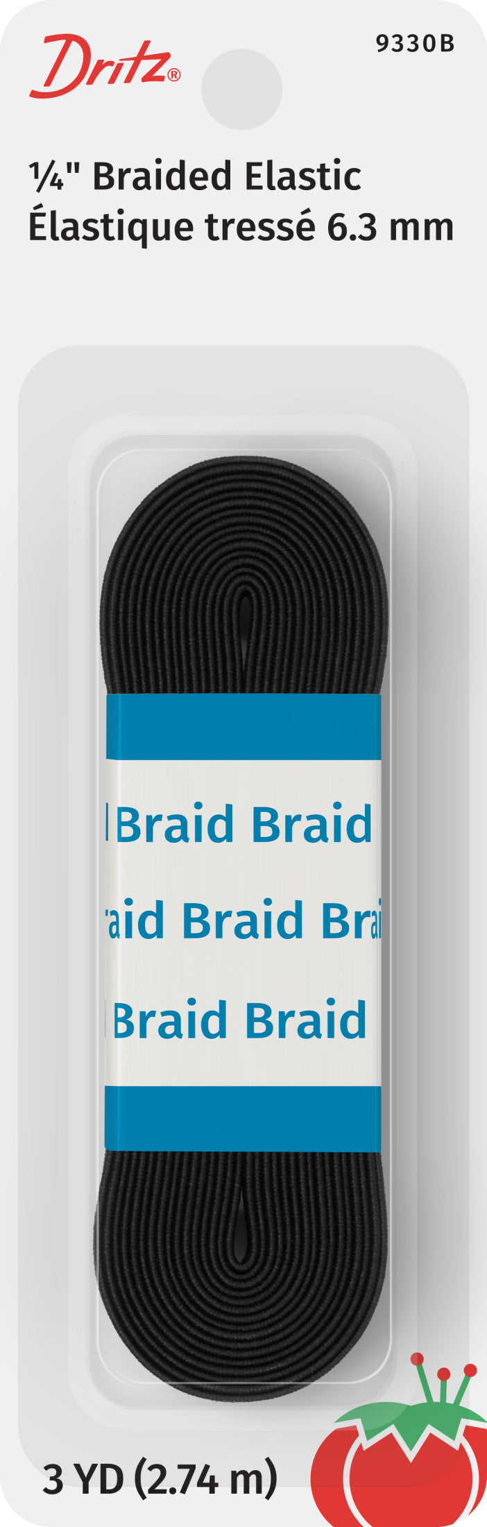 Chargez l'image dans la visionneuse de la galerie, 9330B|Dritz 1/4" Black Braided Elastic, 3 yd