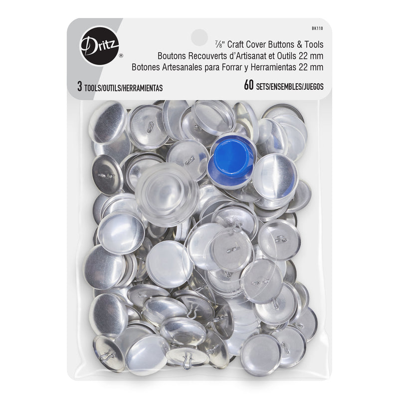 Chargez l'image dans la visionneuse de la galerie, BK110|Dritz 7∕8" Craft Cover Buttons & Tools, 60 Sets
