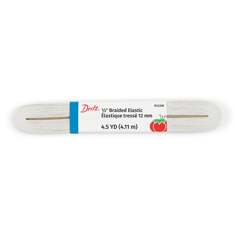 Chargez l'image dans la visionneuse de la galerie, 9532W|Dritz 1/2" White Braided Elastic, 4-1/2 yd