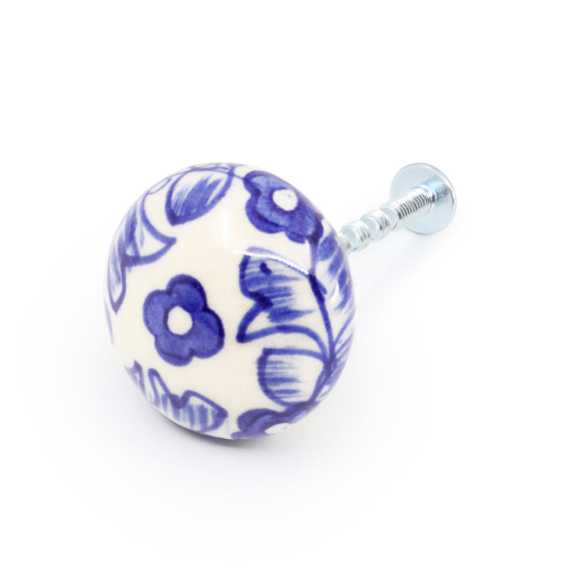 Chargez l'image dans la visionneuse de la galerie, 47048|Dritz Ceramic Small Delft Ball Knob, Blue & White