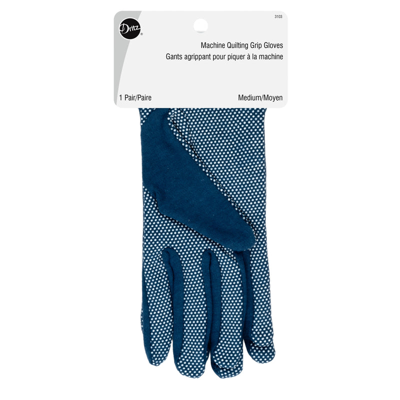 Chargez l'image dans la visionneuse de la galerie, 3103|Dritz Machine Quilting Grip Gloves, Blue, Medium