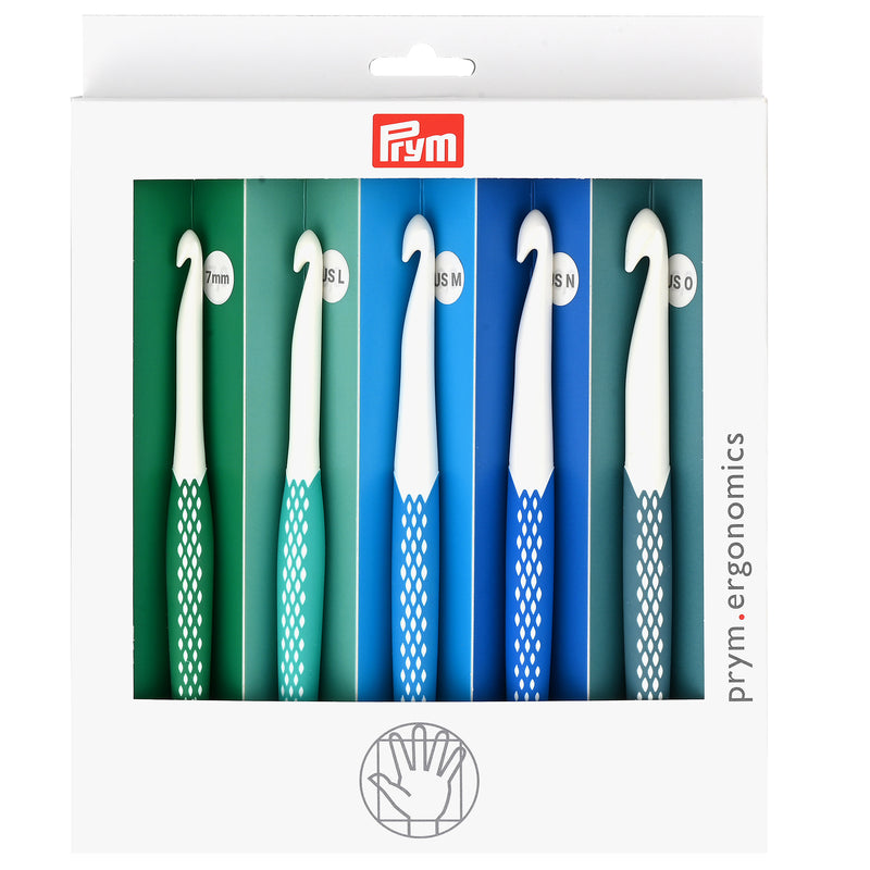 Chargez l'image dans la visionneuse de la galerie, 57183|Prym Ergonomic Crochet Hook Set, Large (7mm, L, M, N, O)