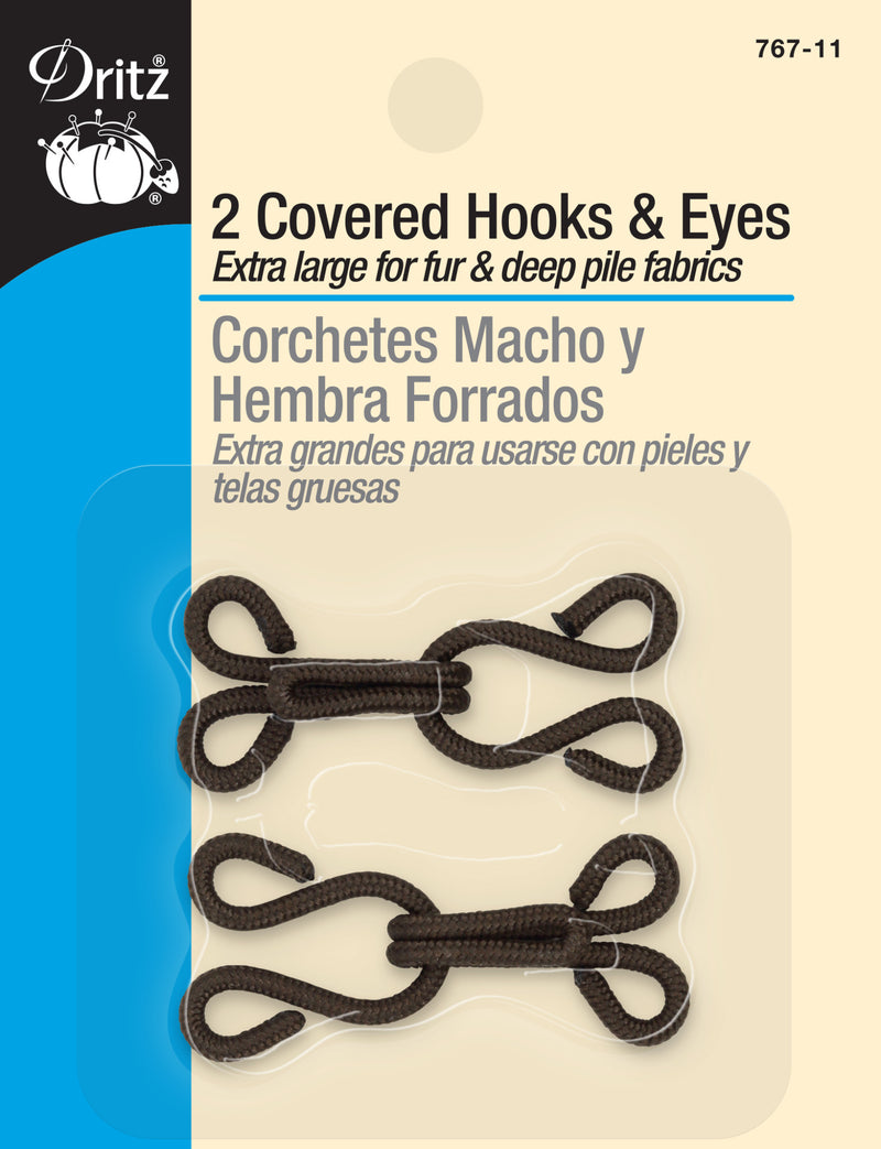 Chargez l'image dans la visionneuse de la galerie, 767-11|Dritz Covered Hooks & Eyes, 2 pc, Brown