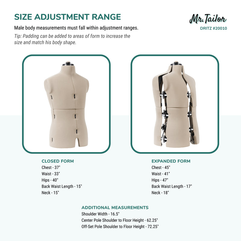 Chargez l'image dans la visionneuse de la galerie, 20010|Dritz Mr. Tailor Adjustable Male Form