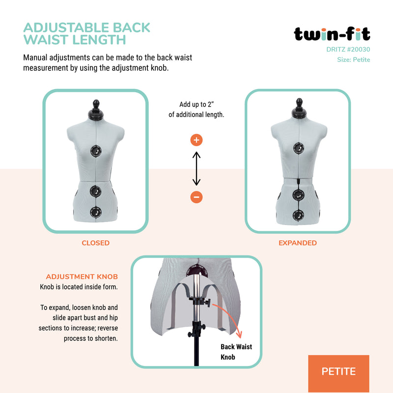 Chargez l'image dans la visionneuse de la galerie, 20030|Dritz Twin-Fit Adjustable Dress Form, Petite