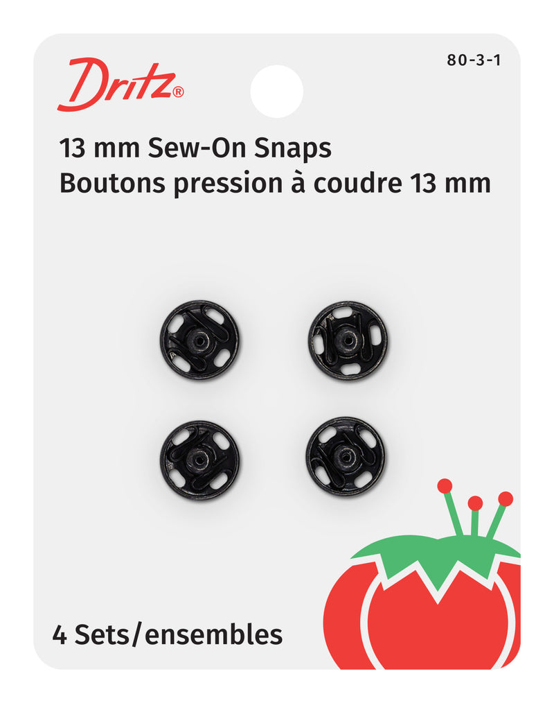 Chargez l'image dans la visionneuse de la galerie, 80-3-1|Dritz Sew-On Snaps, 4 Sets, Size 3, Black