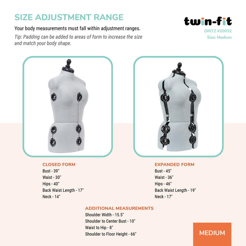 Chargez l'image dans la visionneuse de la galerie, 20032|Dritz Twin-Fit Adjustable Dress Form, Medium