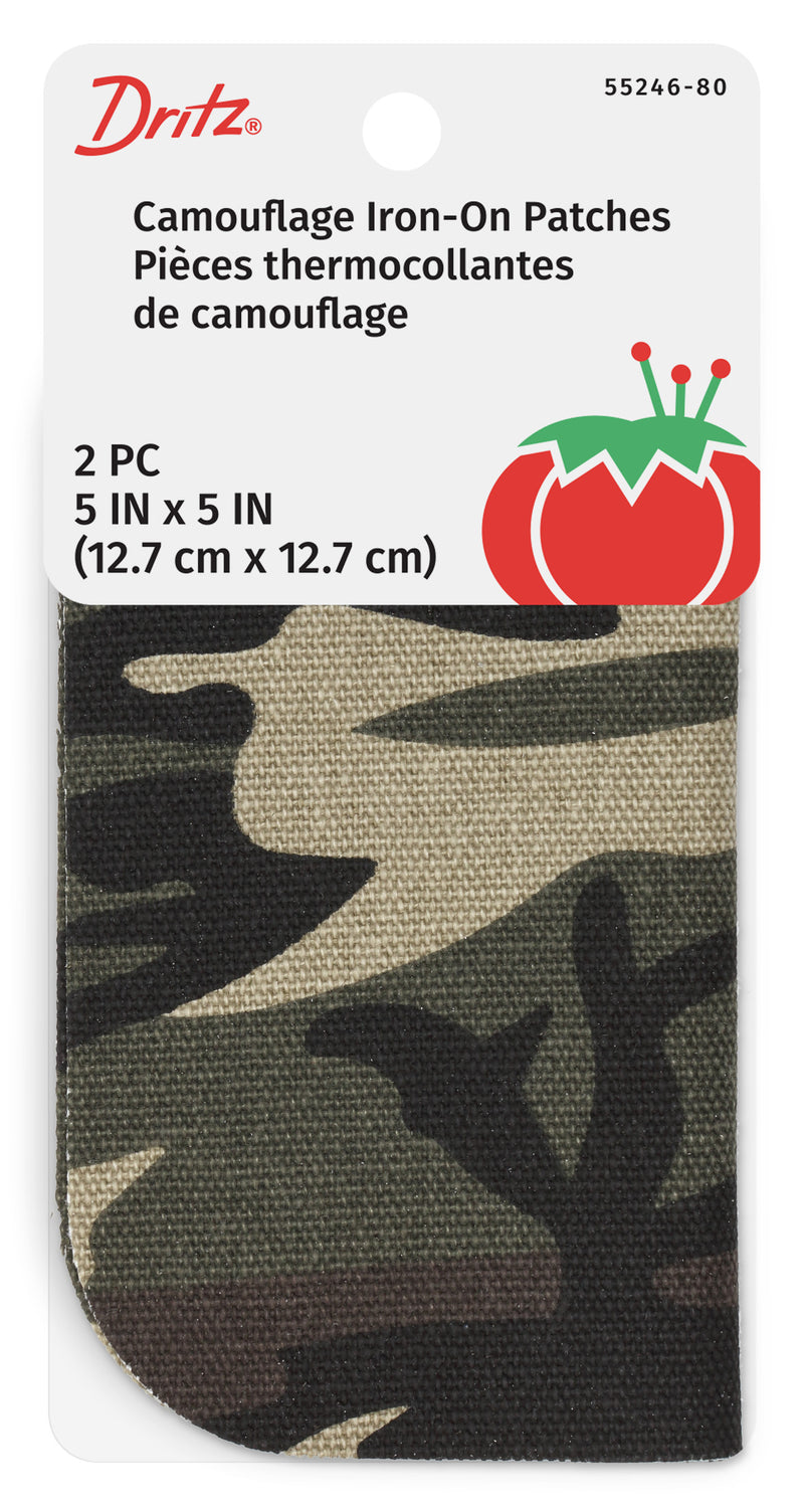 Chargez l'image dans la visionneuse de la galerie, 55246-80|Dritz Heavy Canvas Iron-On Patches, 5" x 5", 2 pc, Camo Green