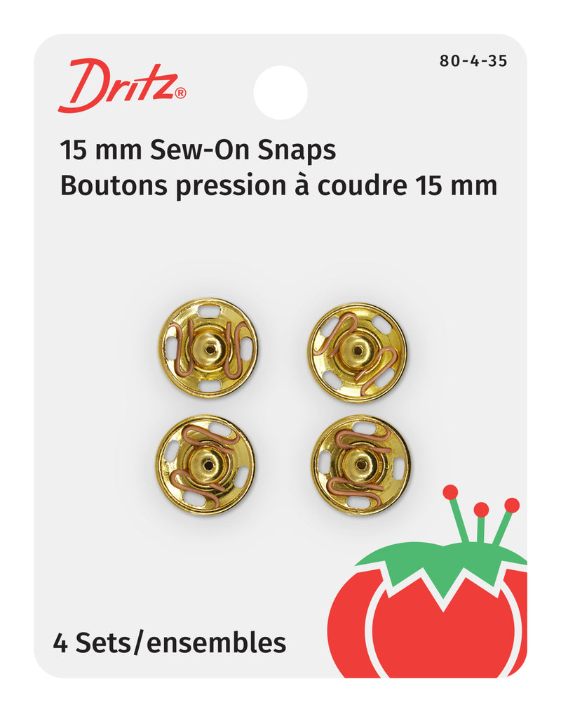 Chargez l'image dans la visionneuse de la galerie, 80-4-35|Dritz Sew-On Snaps, 4 Sets, Size 4, Gold