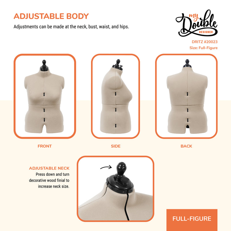 Chargez l'image dans la visionneuse de la galerie, 20023|Dritz My Double Designer Adjustable Dress Form, Full-Figure