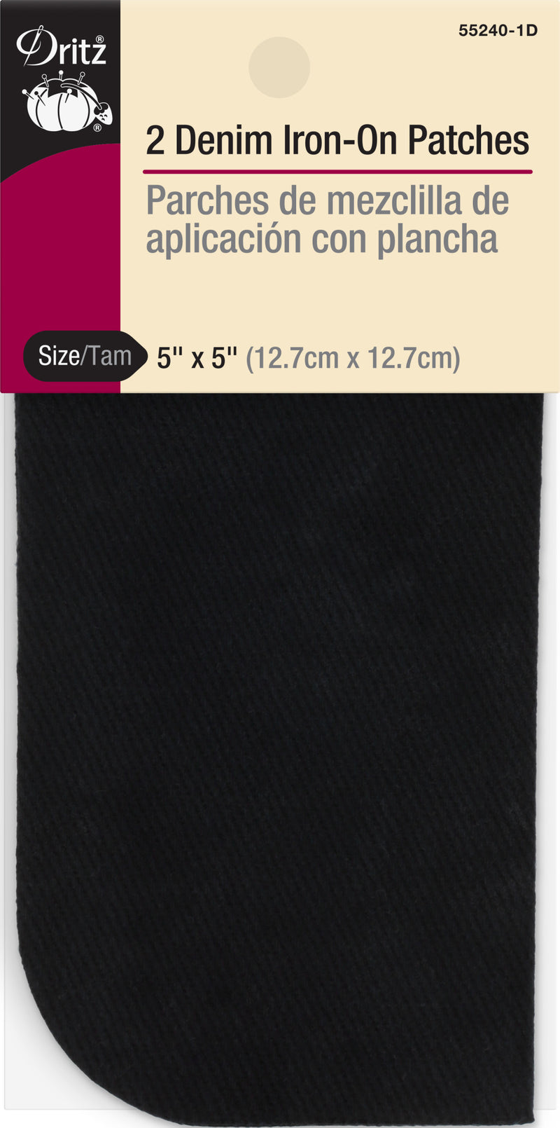 Chargez l'image dans la visionneuse de la galerie, 55240-1D|Dritz Denim Iron-On Patches, 5" x 5", 2 pc, Black