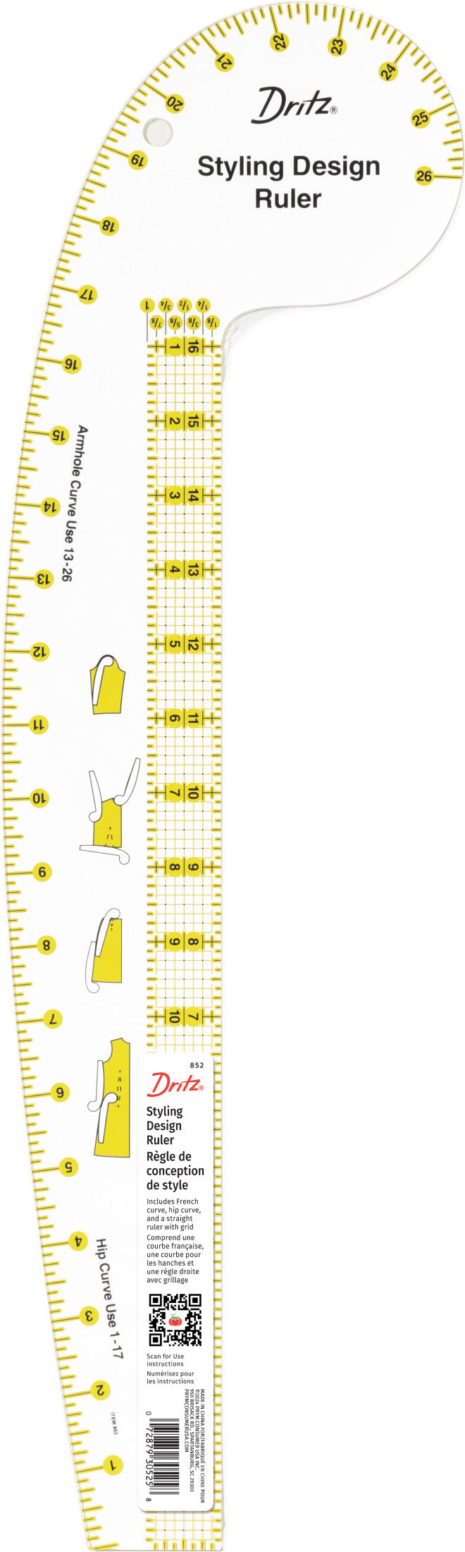 Chargez l'image dans la visionneuse de la galerie, 852|Dritz Styling Design Ruler with How-To Illustrations