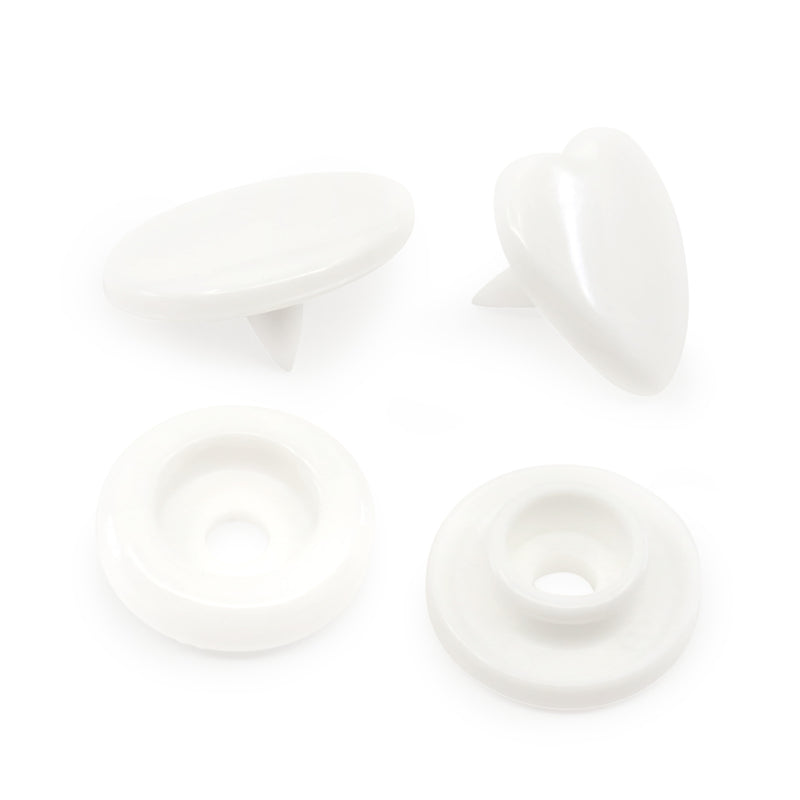 Chargez l'image dans la visionneuse de la galerie, 984-H-9|Dritz Plastic Color Heart Snaps, 12 Sets, White