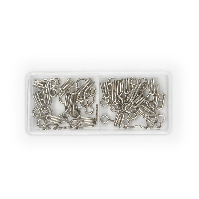 Chargez l'image dans la visionneuse de la galerie, 90-1-65|Dritz Hooks & Eyes, 14 pc, Nickel, Size 1