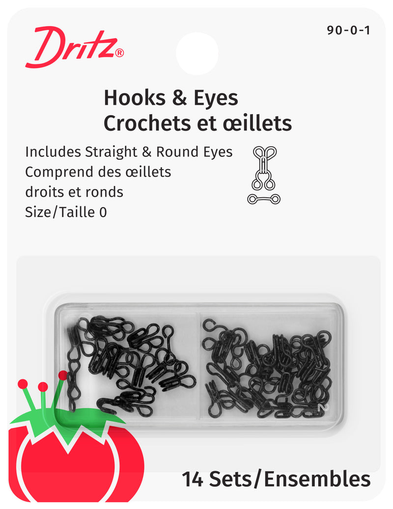 Chargez l'image dans la visionneuse de la galerie, 90-0-1|Dritz Hooks & Eyes, 14 pc, Black, Size 0