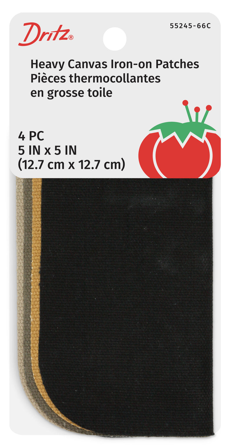 Chargez l'image dans la visionneuse de la galerie, 55245-66C|Dritz Heavy Canvas Iron-On Patches, 5" x 5", Assorted, 4 pc