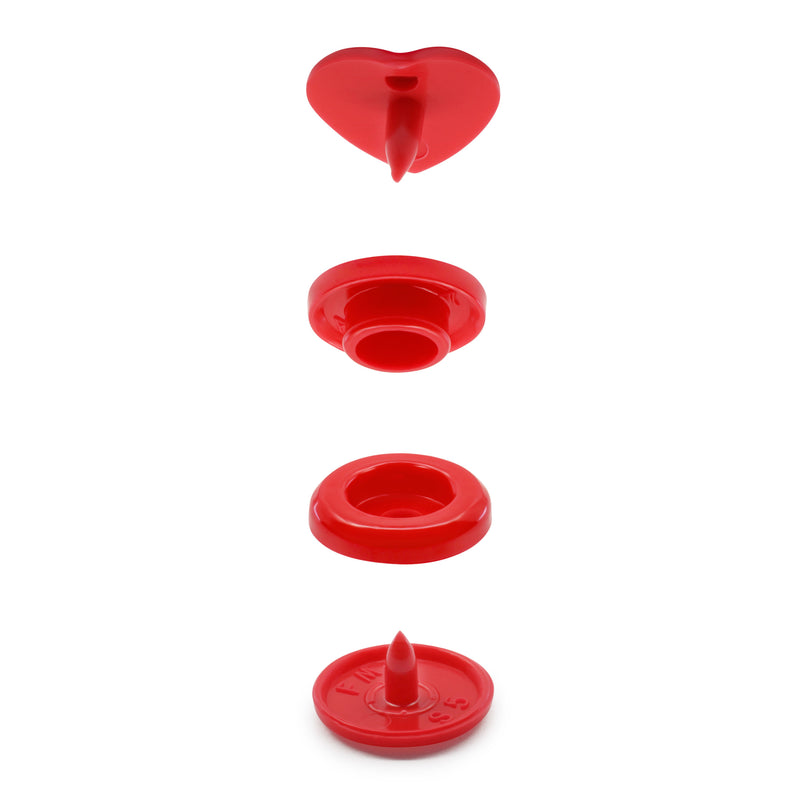 Chargez l'image dans la visionneuse de la galerie, 984-H-6|Dritz Plastic Color Heart Snaps, 12 Sets, Red
