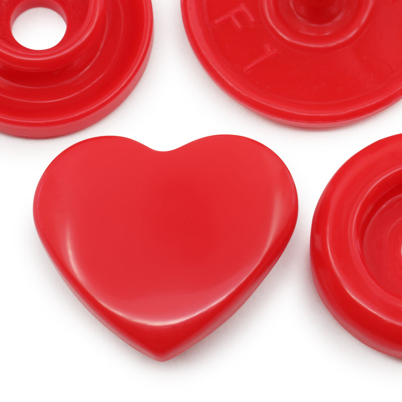 Chargez l'image dans la visionneuse de la galerie, 984-H-6|Dritz Plastic Color Heart Snaps, 12 Sets, Red