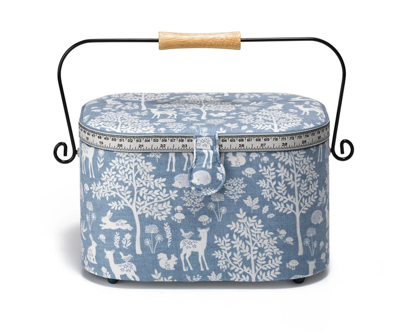 Chargez l'image dans la visionneuse de la galerie, 612656|Prym Oval Sewing Basket, Large, Blue Woodland