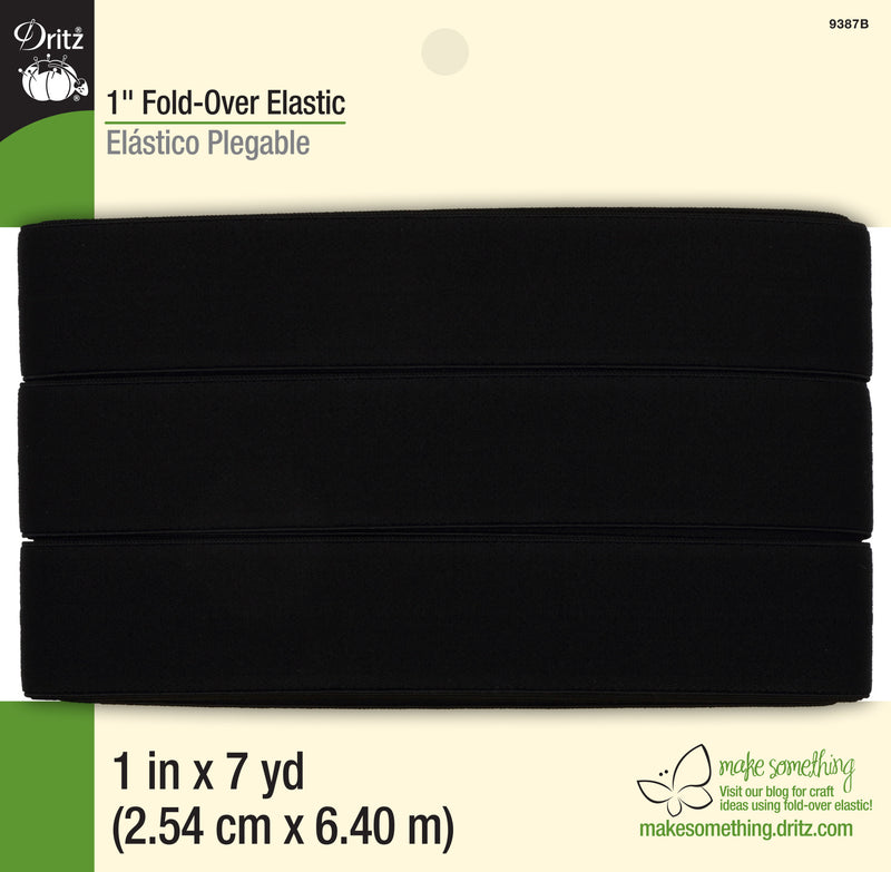Chargez l'image dans la visionneuse de la galerie, 9387B|Dritz 1" Fold-Over Elastic, Black, 7 yd
