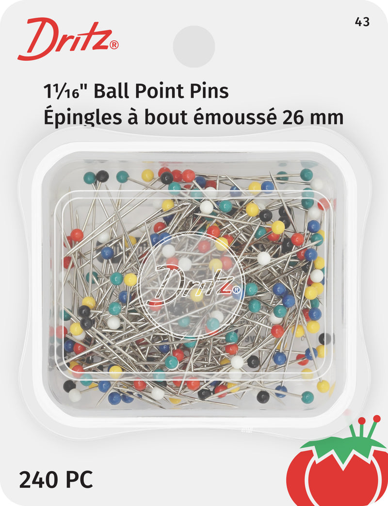 Chargez l'image dans la visionneuse de la galerie, 43|Dritz 1-1/16" Ball Point Pins, Assorted, 240 pc