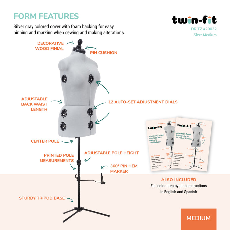 Chargez l'image dans la visionneuse de la galerie, 20032|Dritz Twin-Fit Adjustable Dress Form, Medium