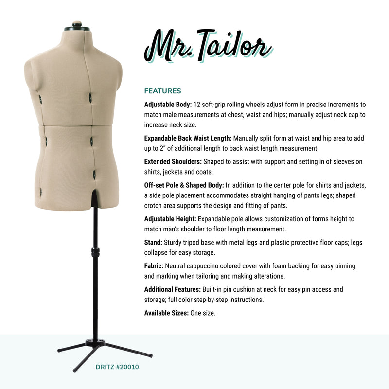 Chargez l'image dans la visionneuse de la galerie, 20010|Dritz Mr. Tailor Adjustable Male Form