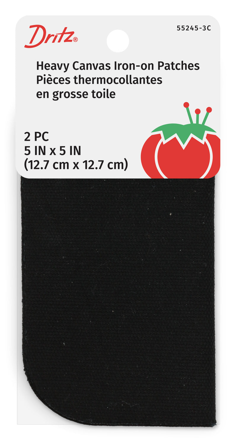 Chargez l'image dans la visionneuse de la galerie, 55245-3C|Dritz Heavy Canvas Iron-On Patches, 5" x 5", 2 pc, Black