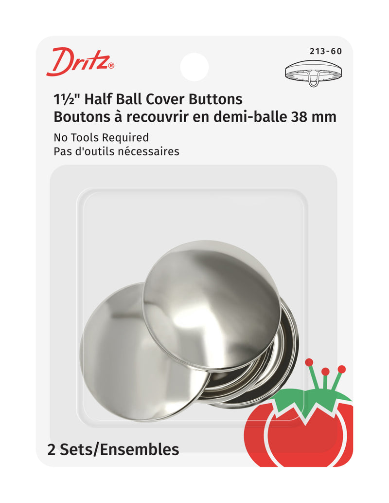 Chargez l'image dans la visionneuse de la galerie, 213-60|Dritz 1-1/2" Half Ball Cover Buttons, 2 pc, Nickel