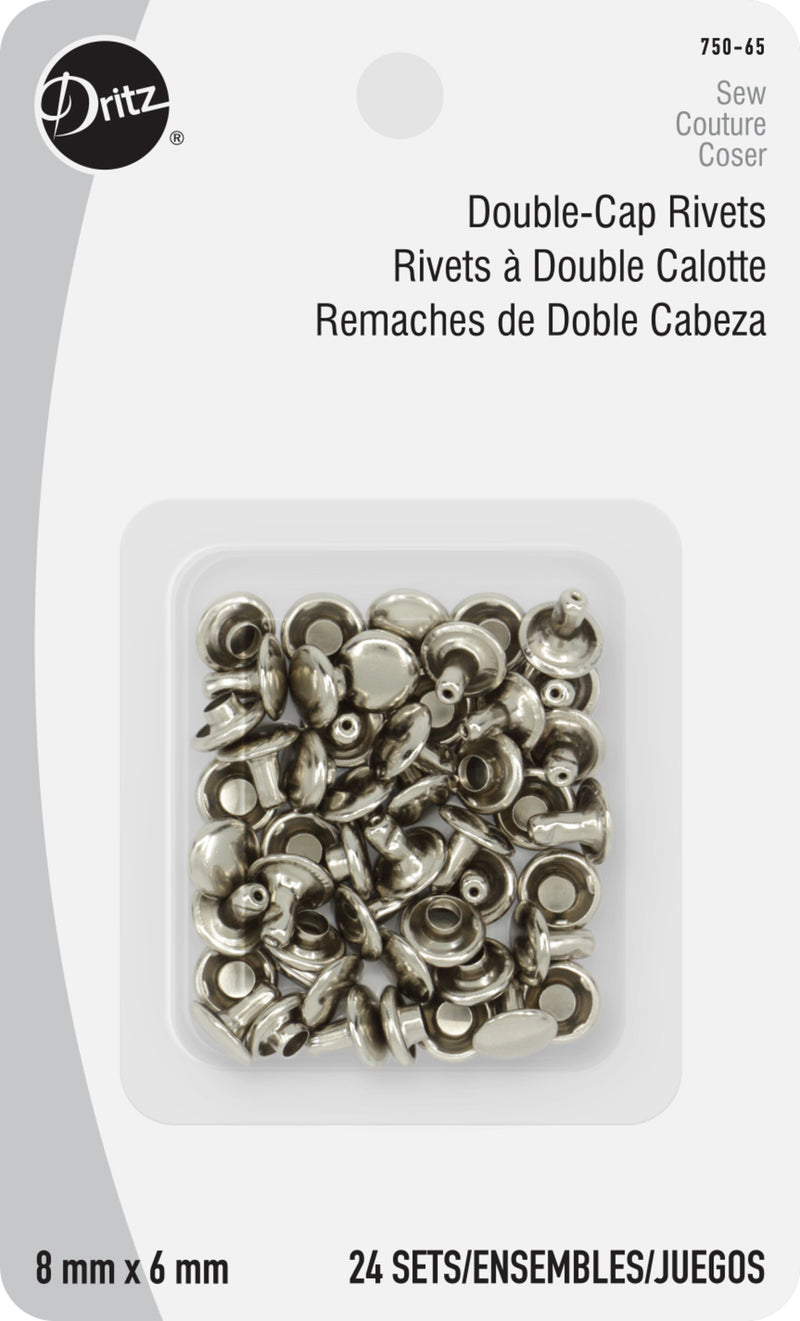 Chargez l'image dans la visionneuse de la galerie, 750-65|Dritz Double-Cap Rivets, 24 Sets, Nickel