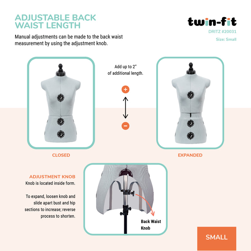 Chargez l'image dans la visionneuse de la galerie, 20031|Dritz Twin-Fit Adjustable Dress Form, Small