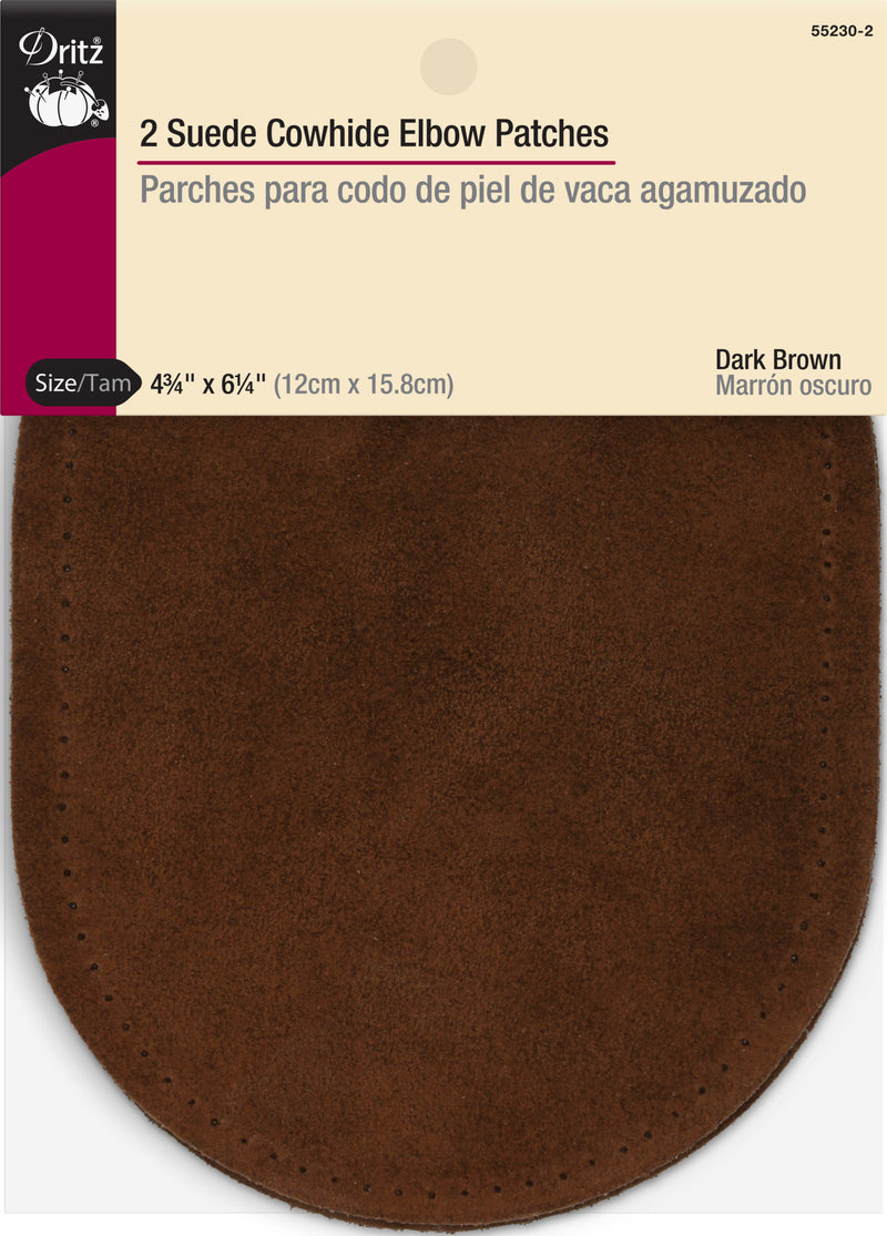 Chargez l'image dans la visionneuse de la galerie, 55230-2|Dritz Suede Cowhide Elbow Patches, 2 pc, Dark Brown