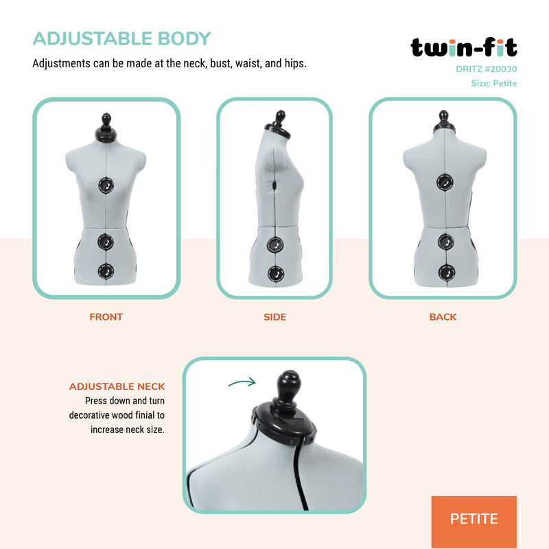 Chargez l'image dans la visionneuse de la galerie, 20030|Dritz Twin-Fit Adjustable Dress Form, Petite
