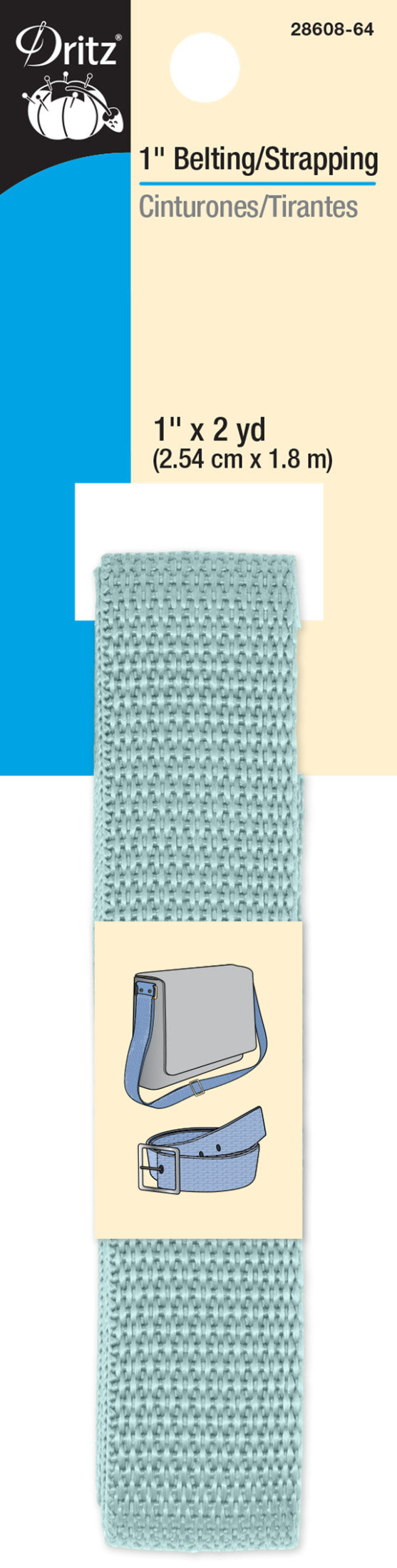 Chargez l'image dans la visionneuse de la galerie, 28608-64|Dritz 1" Polypro Belting & Strapping, Foam Blue, 2 yd
