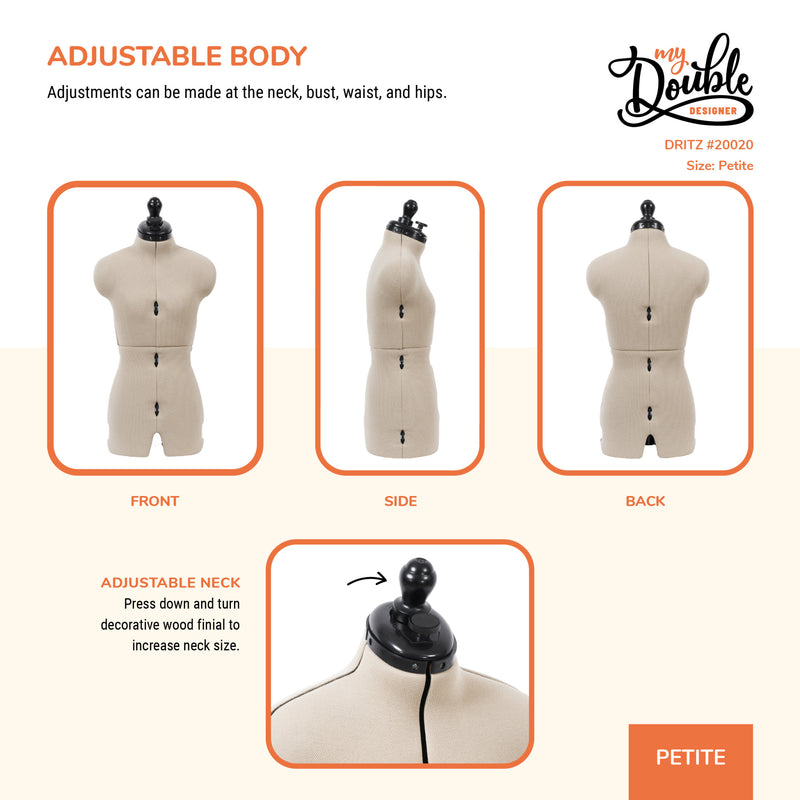 Chargez l'image dans la visionneuse de la galerie, 20020|Dritz My Double Designer Adjustable Dress Form, Petite