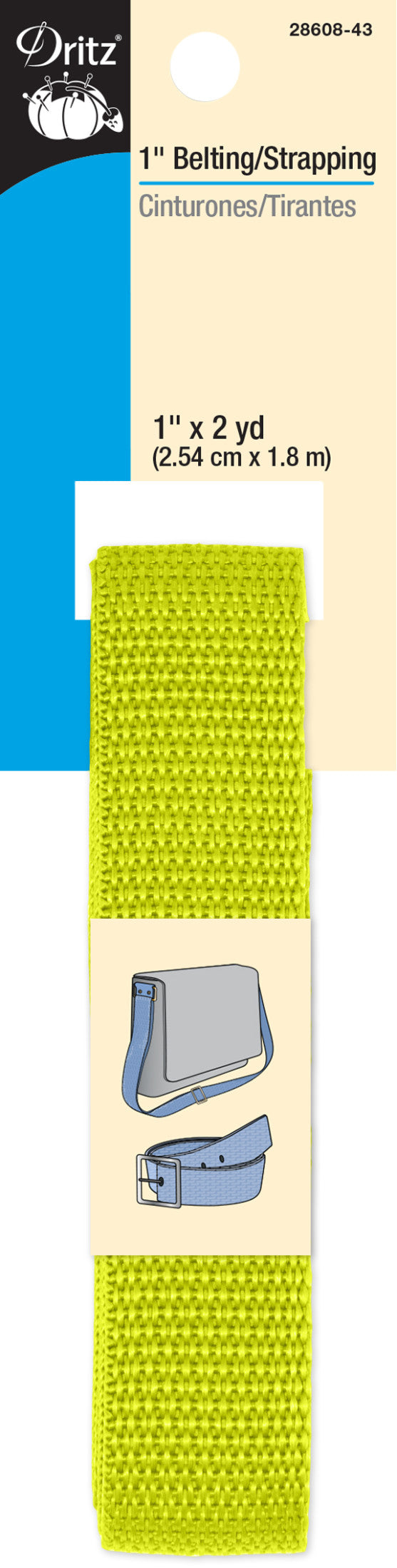 Chargez l'image dans la visionneuse de la galerie, 28608-43|Dritz 1" Polypro Belting & Strapping, Lime, 2 yd