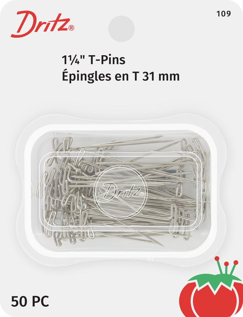 Chargez l'image dans la visionneuse de la galerie, 109|Dritz 1-1/4" T-Pins, Nickel, 50 pc