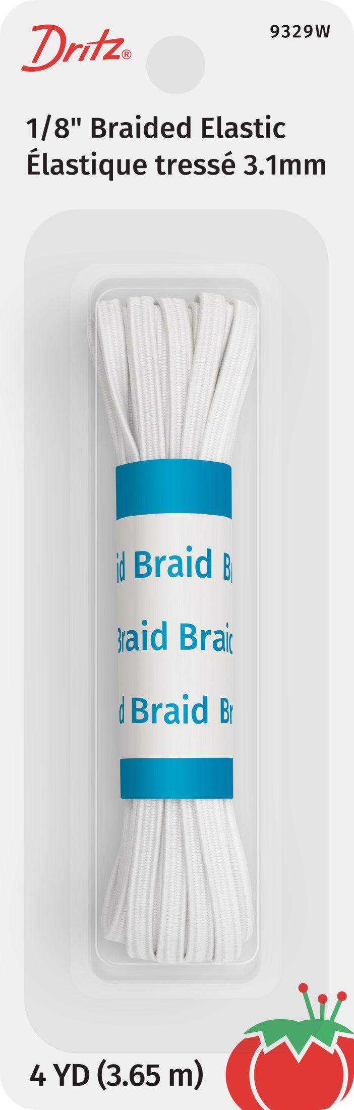 Chargez l'image dans la visionneuse de la galerie, 9329W|Dritz 1/8" White Braided Elastic, 4 yd