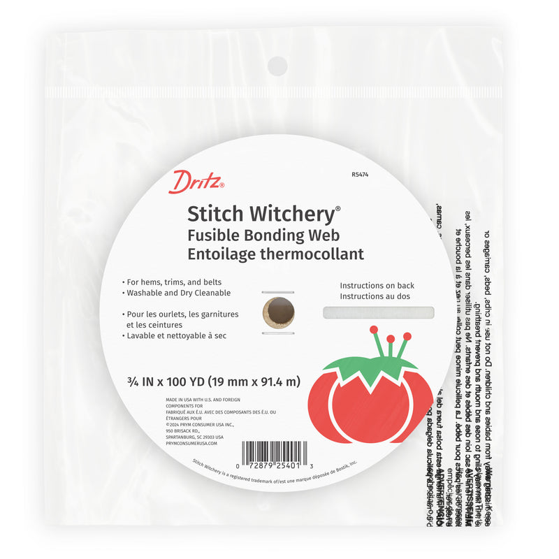Chargez l'image dans la visionneuse de la galerie, R5474|Dritz 3/4" Stitch Witchery Fusible Bonding Web, Regular Weight, White, 100 yd