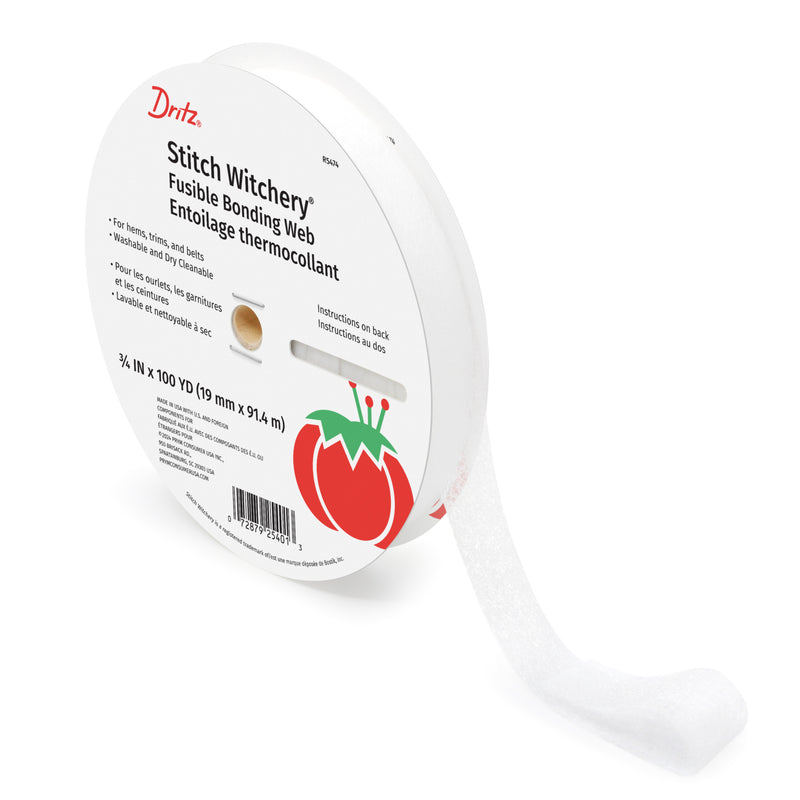 Chargez l'image dans la visionneuse de la galerie, R5474|Dritz 3/4" Stitch Witchery Fusible Bonding Web, Regular Weight, White, 100 yd