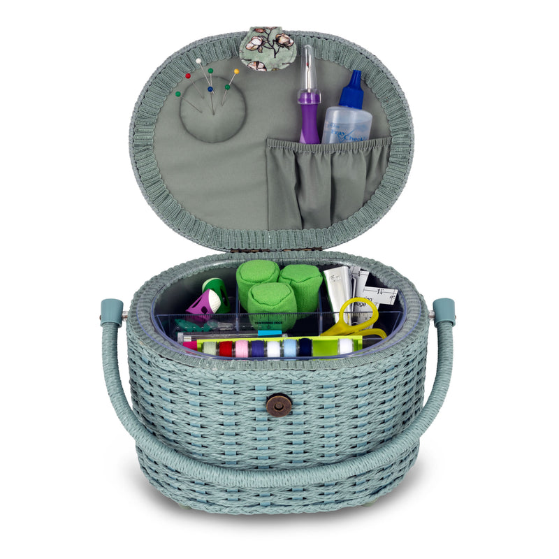 Chargez l'image dans la visionneuse de la galerie, Z10314-21|Dritz Oval Weaved Sewing Basket, Small
