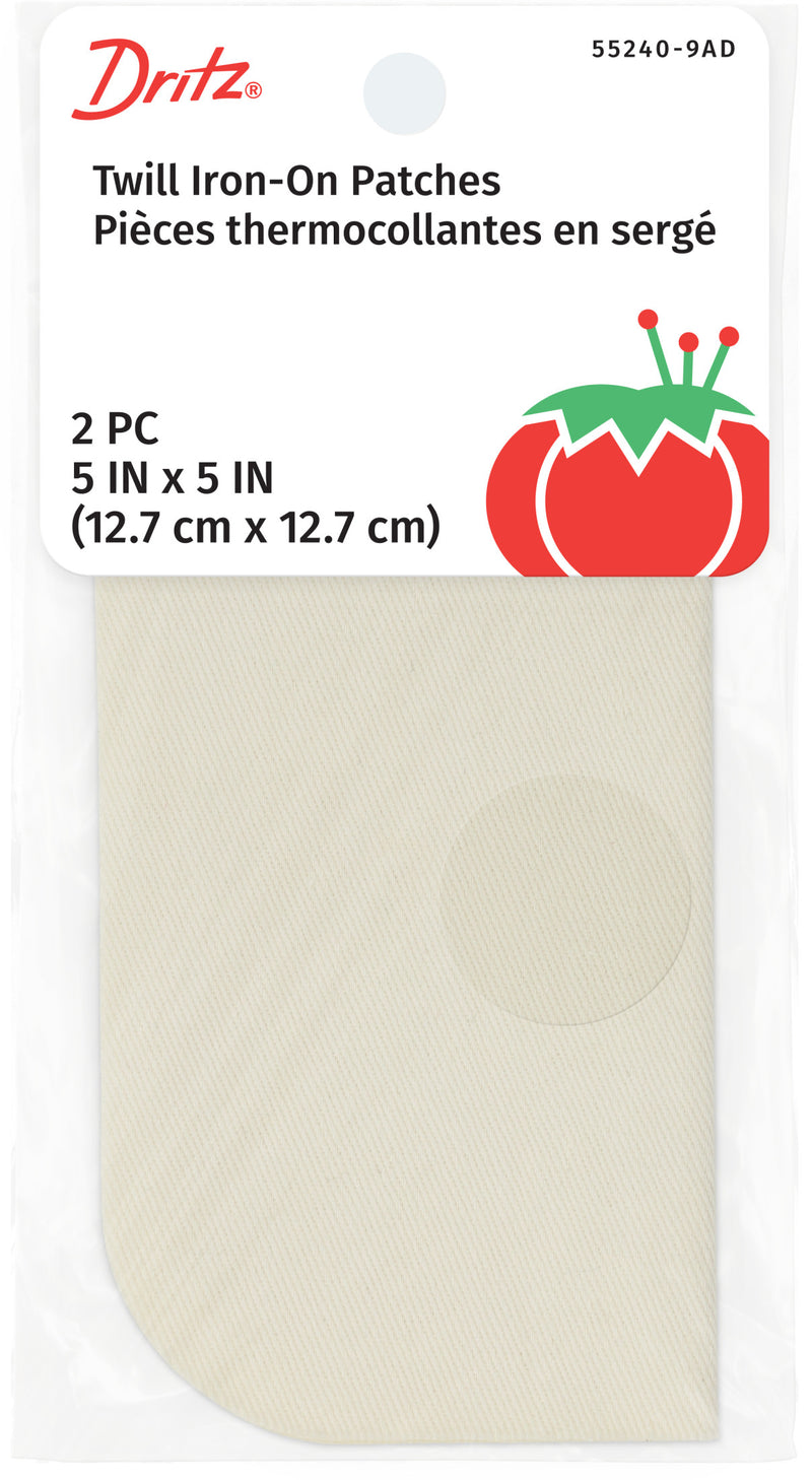 Chargez l'image dans la visionneuse de la galerie, 55240-9AD|Dritz Twill Iron-On Patches, 5" x 5", 2 pc, Stone