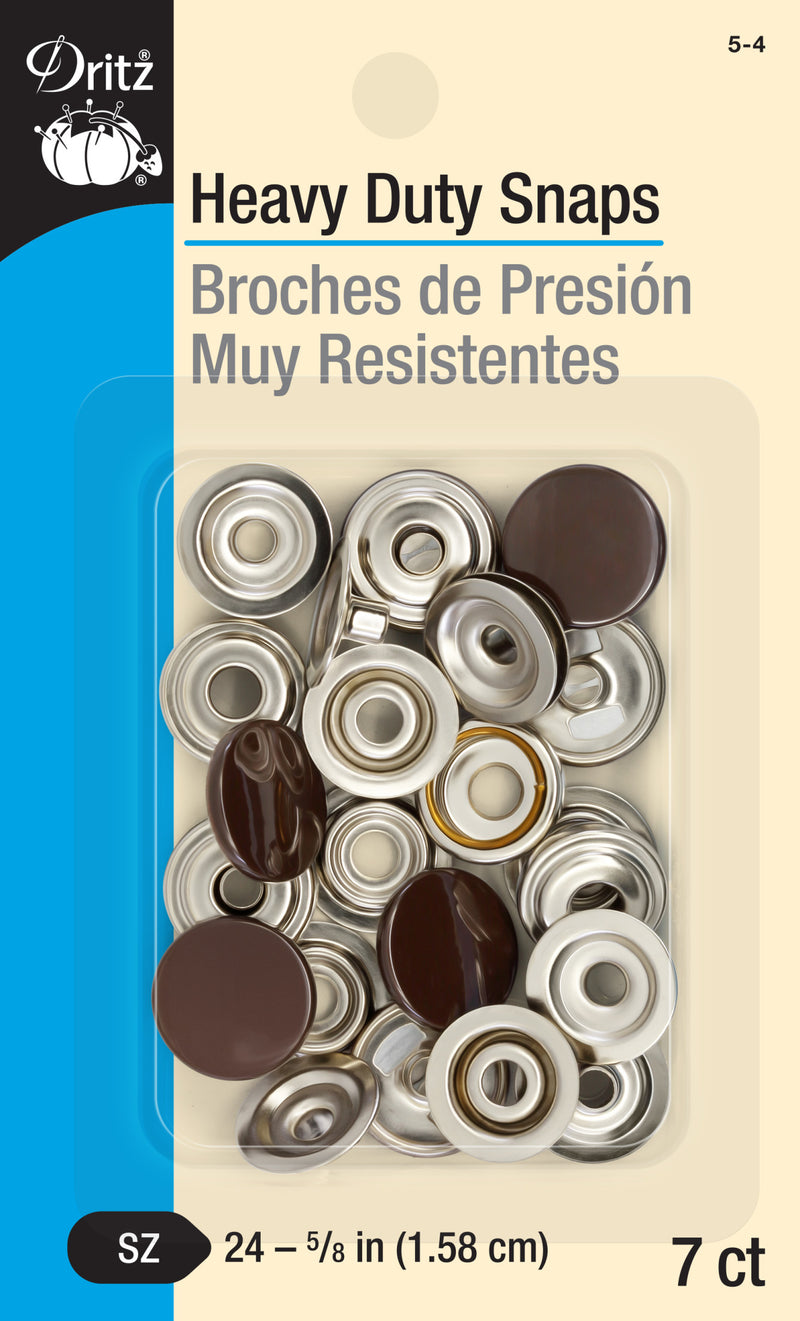 Chargez l'image dans la visionneuse de la galerie, 5-4|Dritz 5/8" Heavy Duty Snaps, 7 Sets, Brown