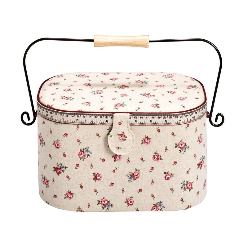 Chargez l'image dans la visionneuse de la galerie, 612141|Prym Oval Sewing Basket, Large, Country Rose Floral