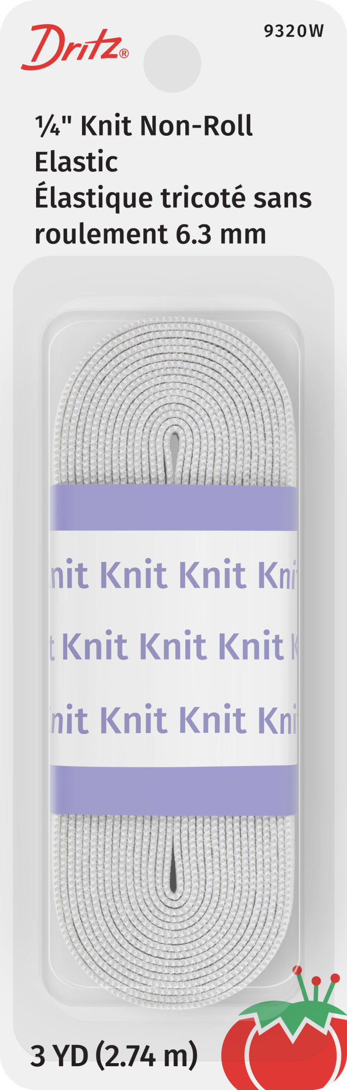 Chargez l'image dans la visionneuse de la galerie, 9320W|Dritz 1/4" Knit Non-Roll Elastic, White, 3 yd